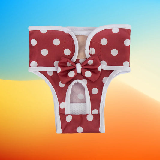 Culotte Menstruelle "Nœud Papillon" pour Chienne – Tissu Stretch & Confort