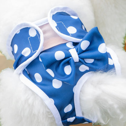Culotte Menstruelle "Nœud Papillon" pour Chienne – Tissu Stretch & Confort