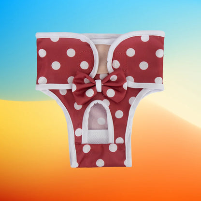 Culotte Menstruelle "Nœud Papillon" pour Chienne – Tissu Stretch & Confort