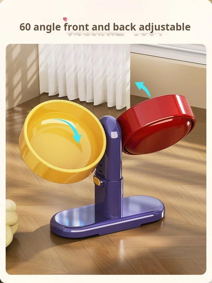 Double Gamelle Surélevée & Murale Réglable (5 Niveaux)