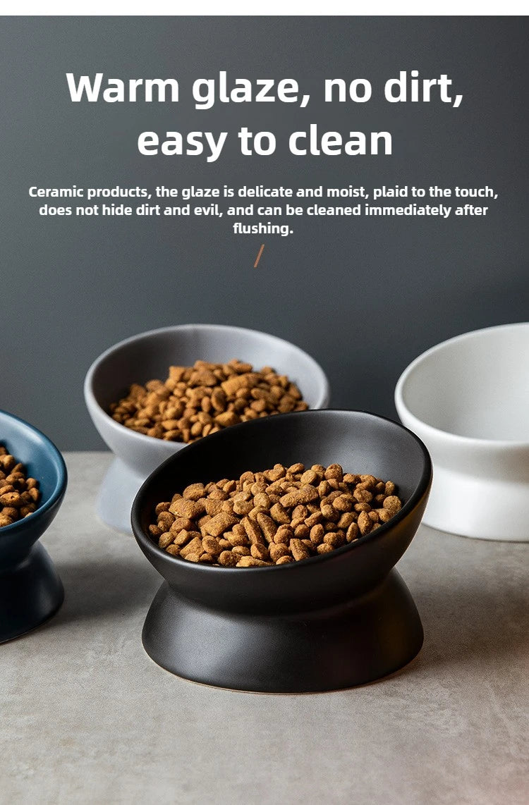 Gamelle Orthopédique Céramique Inclinée 15° – Anti-Vomissement & Confort Cervical