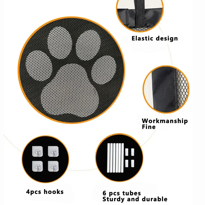 Barrière de Sécurité Filet pour Chien – Portes & Escaliers (Sans Perçage)