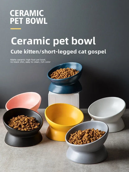 Gamelle Orthopédique Céramique Inclinée 15° – Anti-Vomissement & Confort Cervical