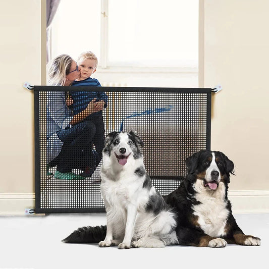 Barrière de Sécurité Filet pour Chien – Pliable & Sans Perçage (Motif Patte)