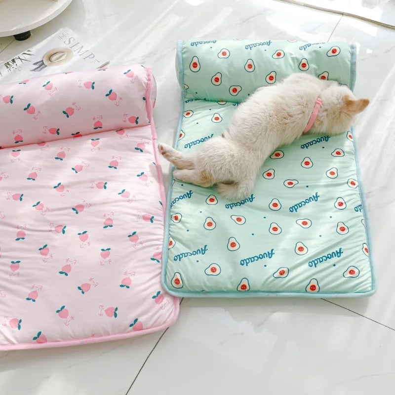 Tapis d'Été Rafraîchissant "Soie de Glace" avec Oreiller – Sommeil Frais & Respirant