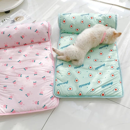 Tapis d'Été Rafraîchissant "Soie de Glace" avec Oreiller – Sommeil Frais & Respirant