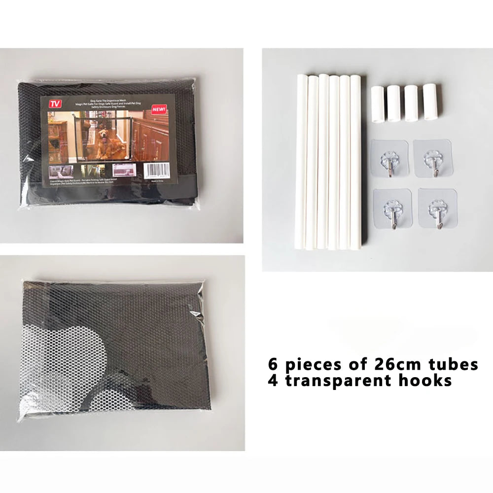 Barrière de Sécurité Filet pour Chien – Portes & Escaliers (Sans Perçage)