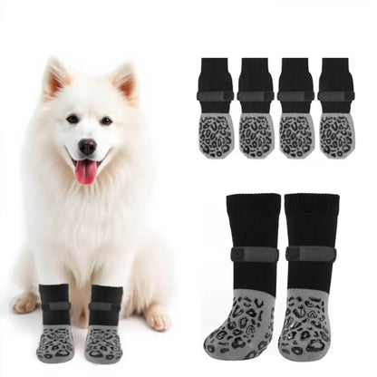 Chaussettes Antidérapantes avec Sangles : Adhérence Parquet & Protection (Lot de 4)