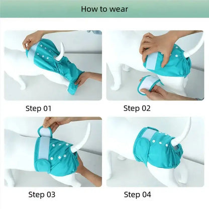 Couche Lavable & Ajustable pour Chienne – Absorption Renforcée & Imperméable