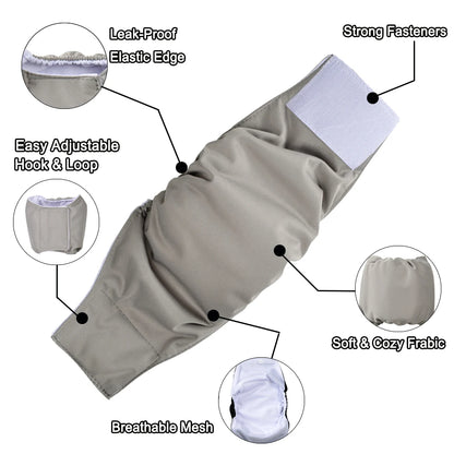 Lot de 3 Bandeaux Urinaires Lavables – Couches Mâle Anti-Marquage (Économique)