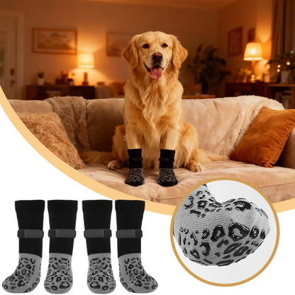 Chaussettes Antidérapantes avec Sangles : Adhérence Parquet & Protection (Lot de 4)