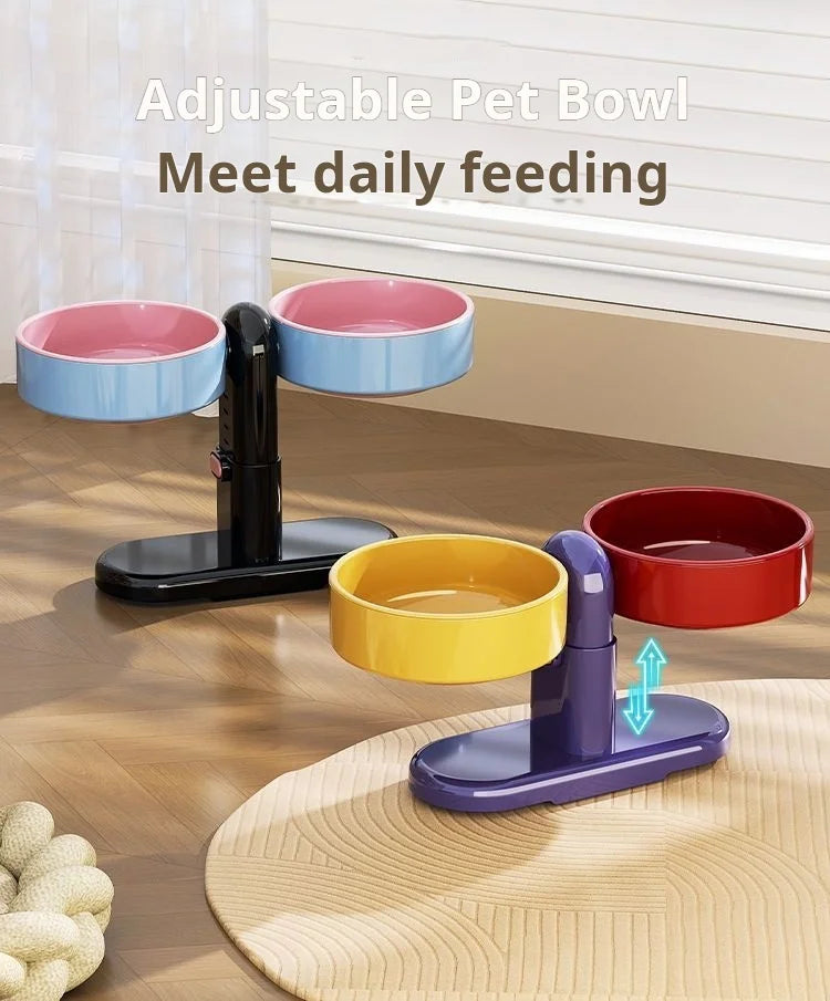 Double Gamelle Surélevée & Murale Réglable (5 Niveaux)