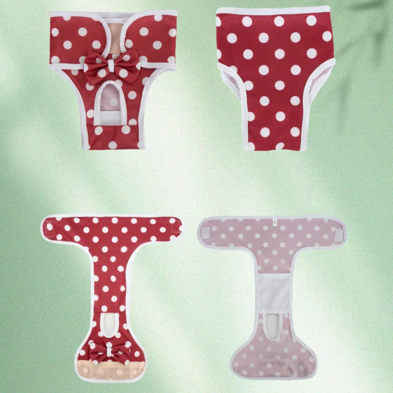 Culotte Menstruelle "Nœud Papillon" pour Chienne – Tissu Stretch & Confort